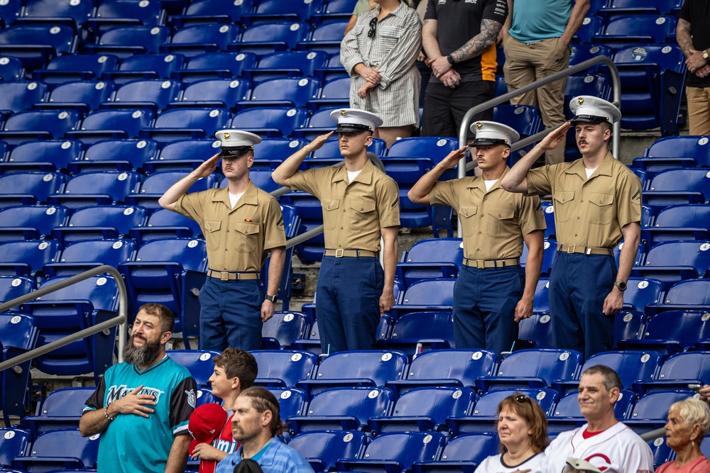 U.S. Service Members Attend Marlins Game During Fleet Week Fort Lauderdale
