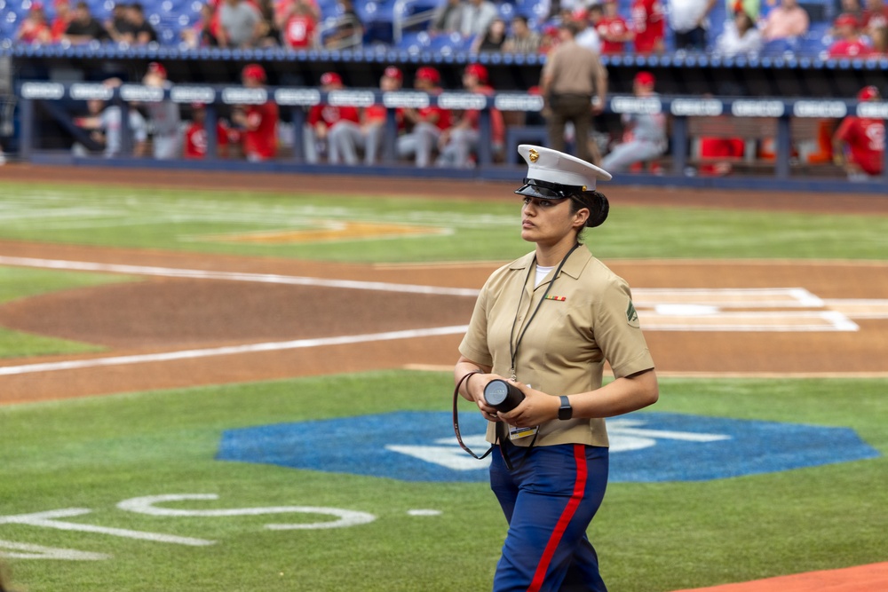 U.S. Service Members Attend Marlins Game During Fleet Week Fort Lauderdale