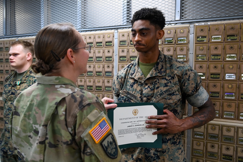 Marines Receive Awards for Postal Support