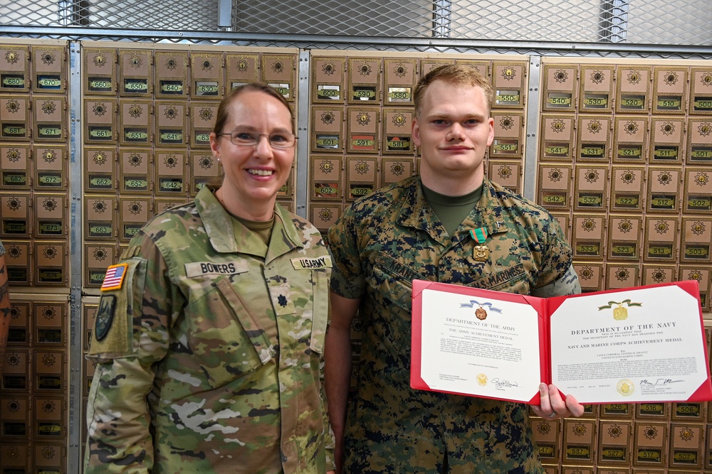 Marines Receive Awards for Postal Support