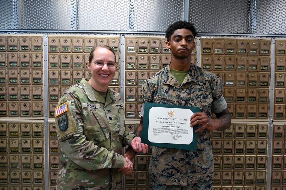 Marines Receive Awards for Postal Support