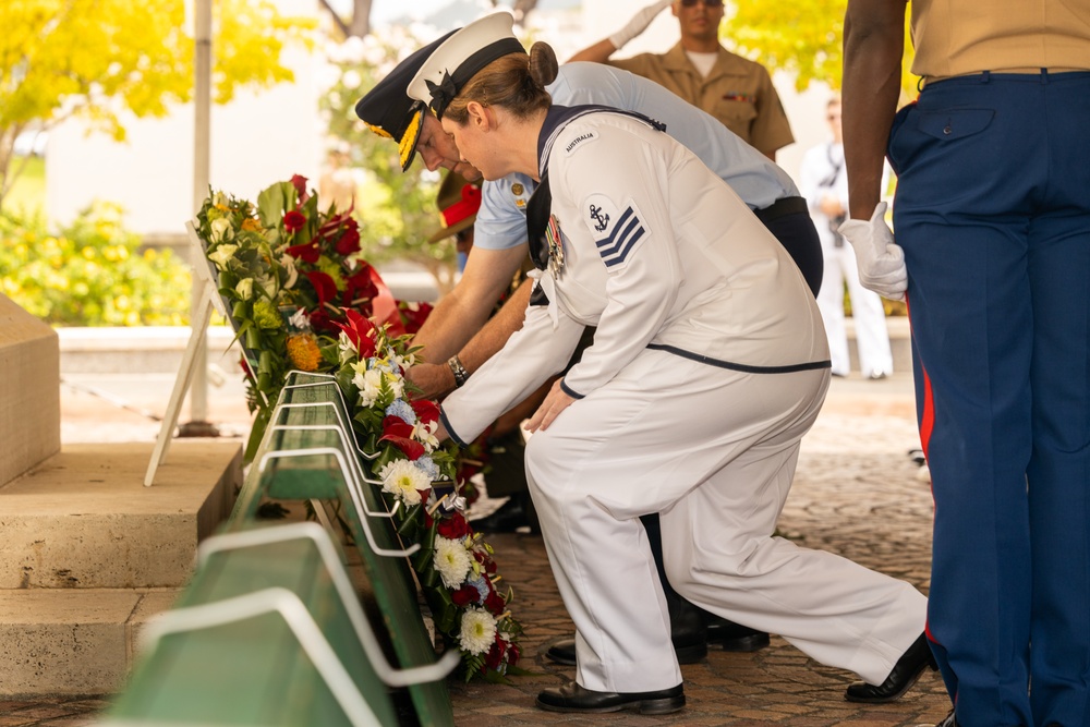 Distinguished Visitors Honor the 2025 ANZAC Day with Memorial Wreaths