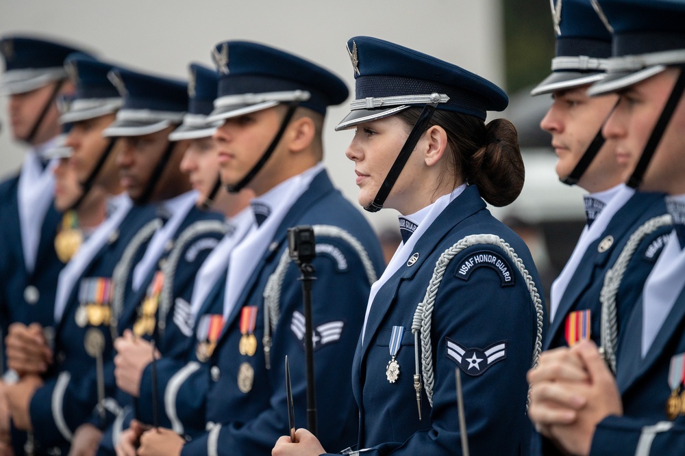 U.S. Air Force Honor Guard Drill Team visits National Defense Academy Cadets