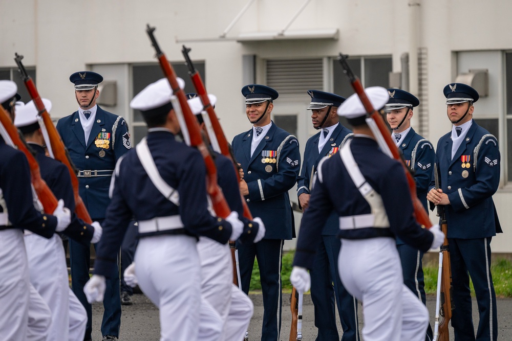 U.S. Air Force Honor Guard Drill Team visits National Defense Academy Cadets