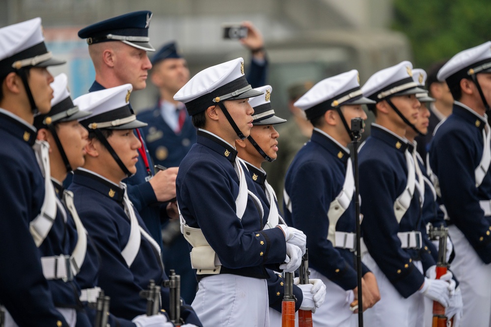 U.S. Air Force Honor Guard Drill Team visits National Defense Academy Cadets
