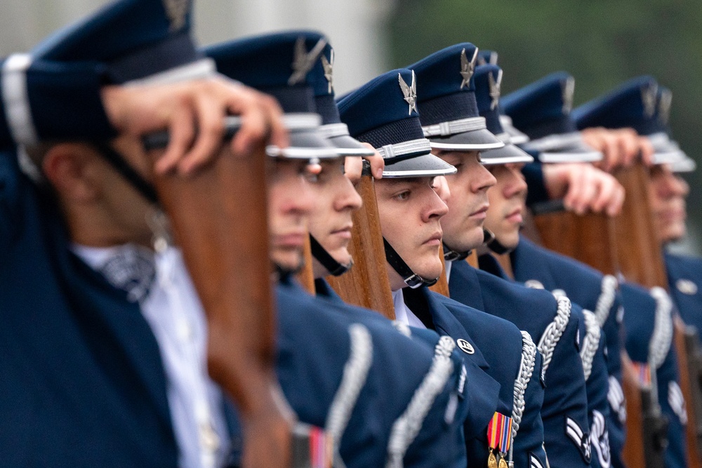U.S. Air Force Honor Guard Drill Team visits National Defense Academy Cadets