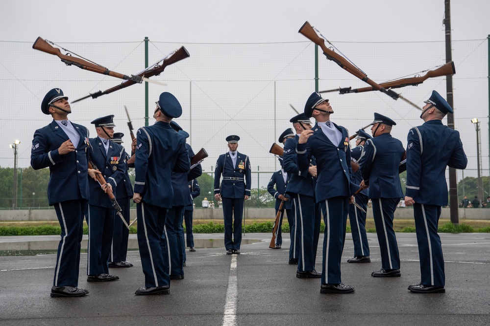 U.S. Air Force Honor Guard Drill Team visits National Defense Academy Cadets