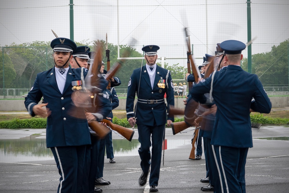 U.S. Air Force Honor Guard Drill Team visits National Defense Academy Cadets