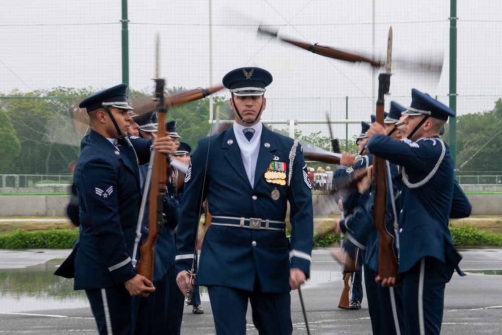 U.S. Air Force Honor Guard Drill Team visits National Defense Academy Cadets