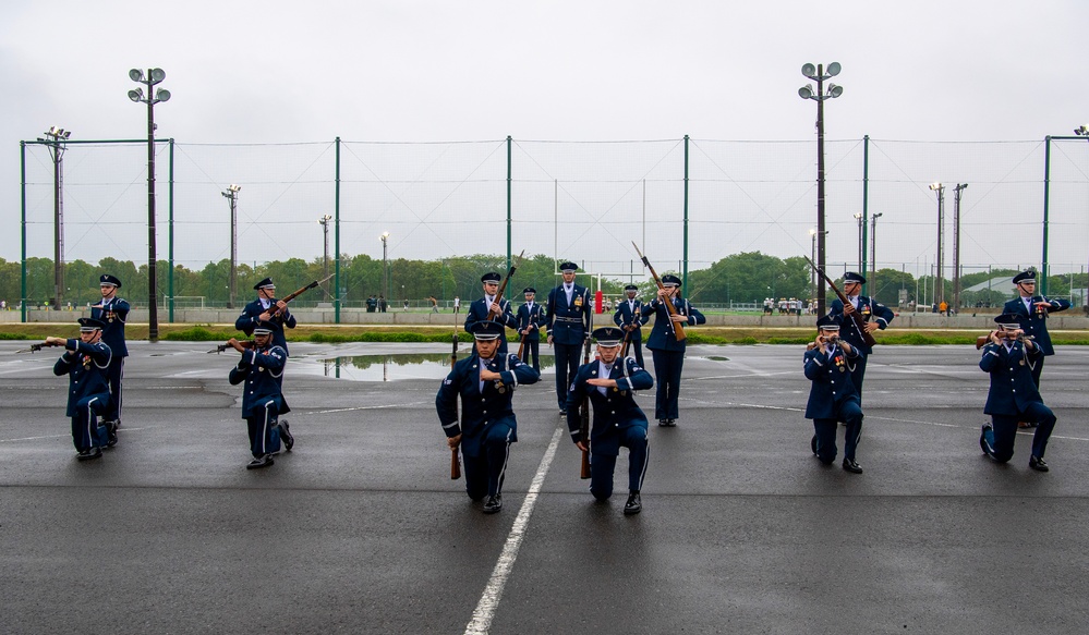 U.S. Air Force Honor Guard Drill Team visits National Defense Academy Cadets