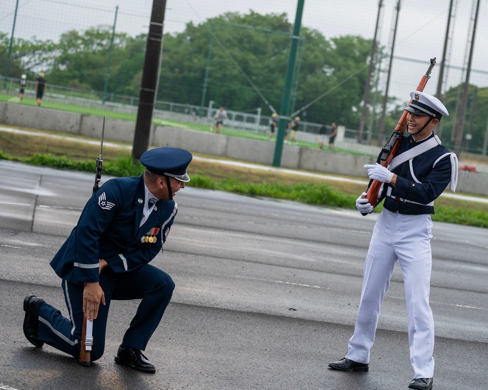 U.S. Air Force Honor Guard Drill Team visits National Defense Academy Cadets