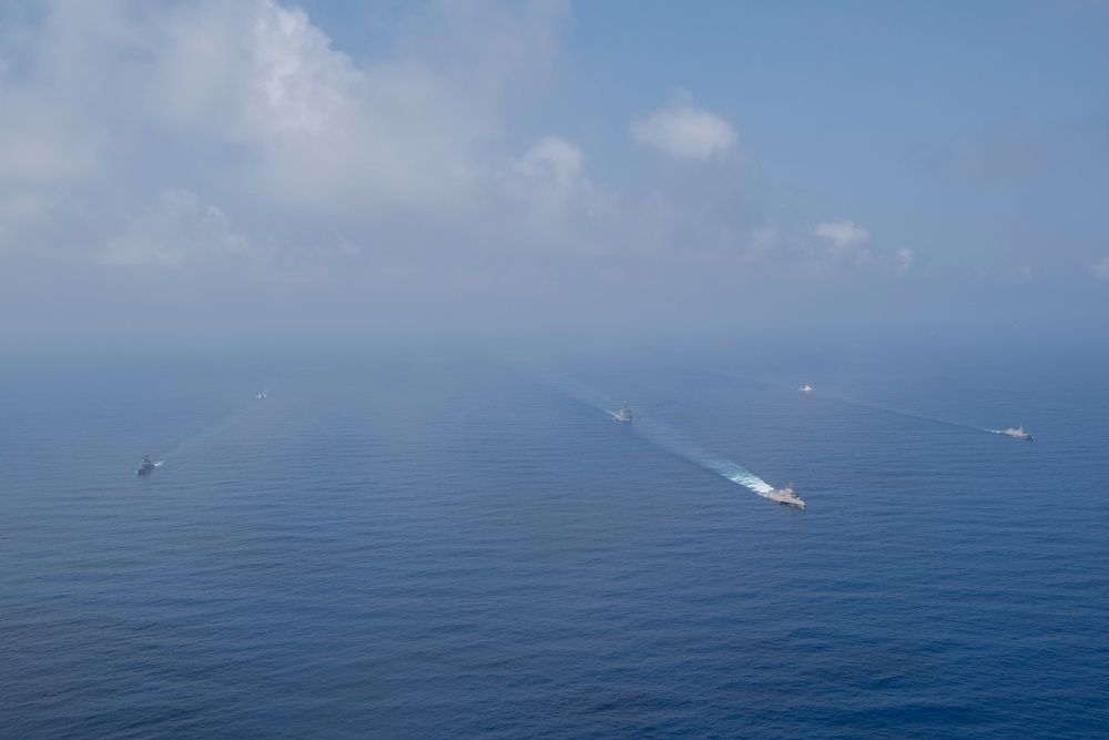 Balikatan 25: USS Savannah (LCS 28) Participates in MME with Japanese Navy, Philippine Navy and Philippine Coast Guard Ships