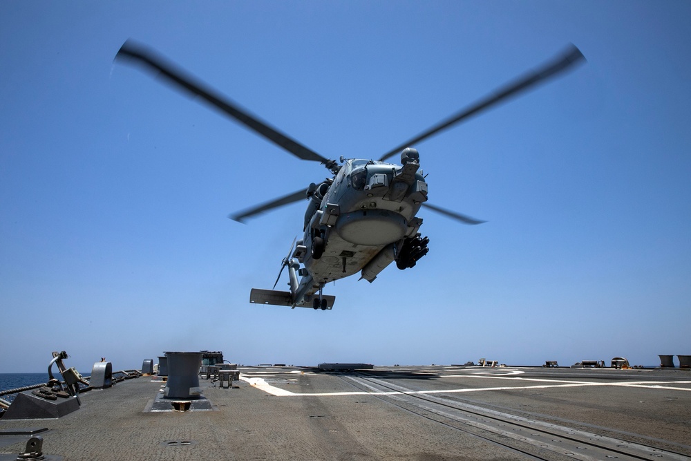 USS Wayne E. Meyer conducts operations in the U.S. Central Command area of responsibility as part of the Carl Vinson Carrier Strike Group