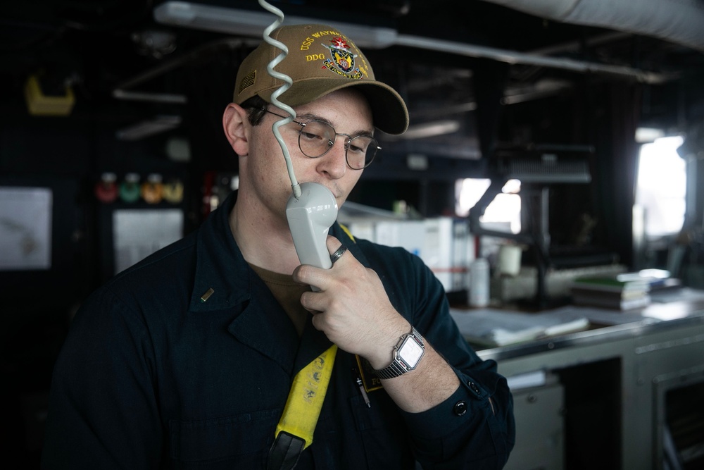 USS Wayne E. Meyer conducts operations in the U.S. Central Command area of responsibility as part of the Carl Vinson Carrier Strike Group