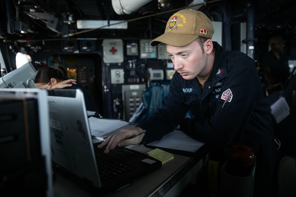 USS Wayne E. Meyer conducts operations in the U.S. Central Command area of responsibility as part of the Carl Vinson Carrier Strike Group