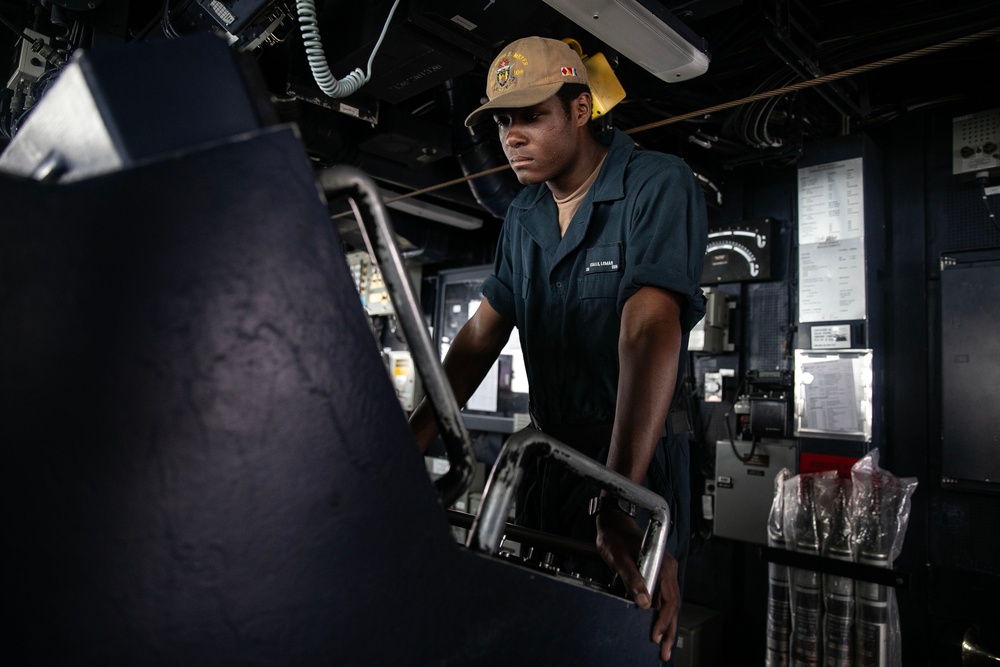 USS Wayne E. Meyer conducts operations in the U.S. Central Command area of responsibility as part of the Carl Vinson Carrier Strike Group