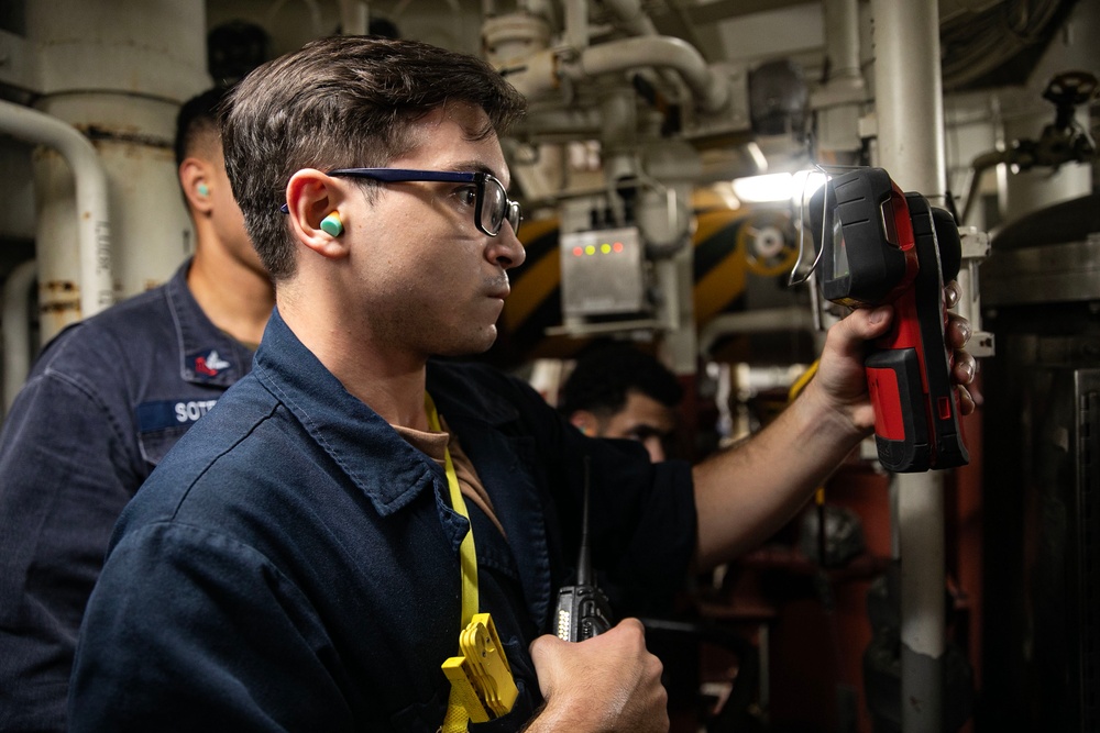 USS Wayne E. Meyer conducts operations in the U.S. Central Command area of responsibility as part of the Carl Vinson Carrier Strike Group