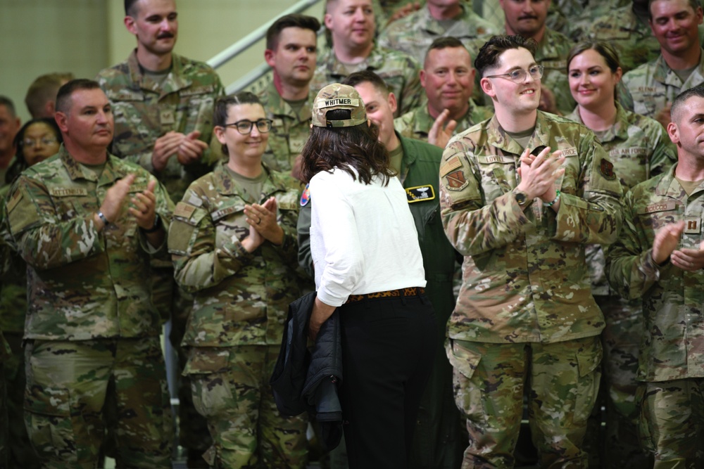 Gov. Whitmer visits Selfridge for F-15EX fighter jet announcement
