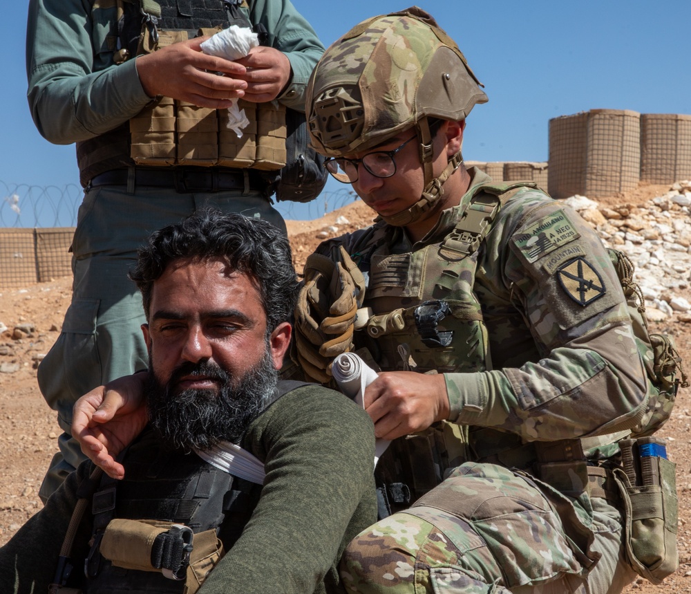 U.S. Army Soldiers train with Syrian Partner forces on Live Fire and Medical Exercises