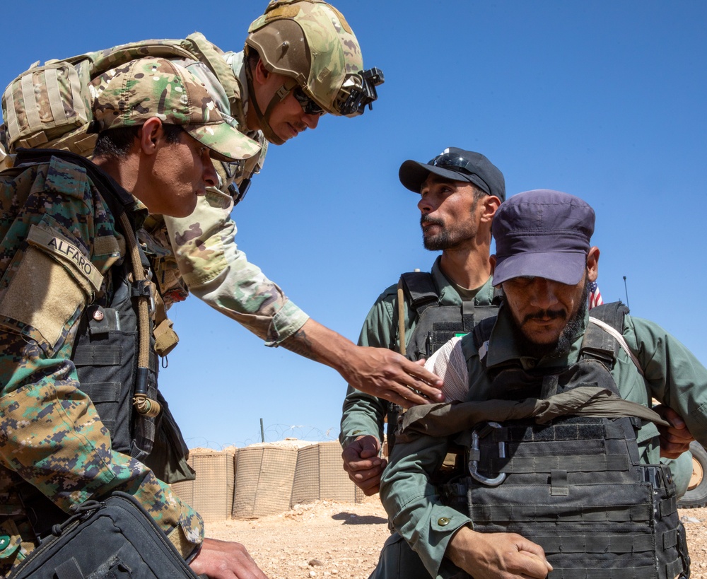 U.S. Army Soldiers train with Syrian Partner forces on Live Fire and Medical Exercises