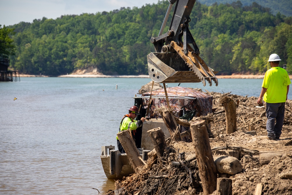 U.S. Army Corps of Engineers Hurricane Helene debris removal efforts at Lake Lure