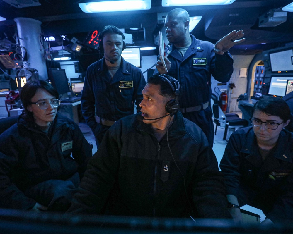 USS Milius conducts operations in the U.S. Central Command area of responsibility as part of the Carl Vinson Carrier Strike Group