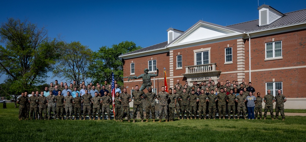 Officers and Leaders With the Basic School Get Together for a Group Photo