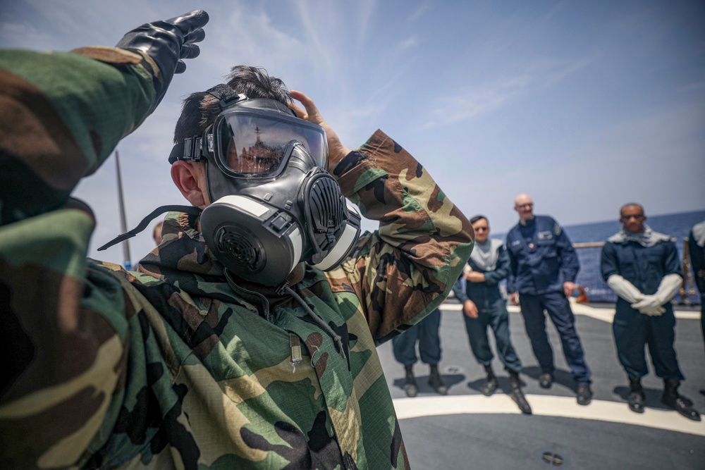 USS Milius conducts operations in the U.S. Central Command area of responsibility as part of the Carl Vinson Carrier Strike Group