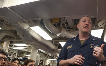 USS Milius conducts operations in the U.S. Central Command area of responsibility as part of the Carl Vinson Carrier Strike Group