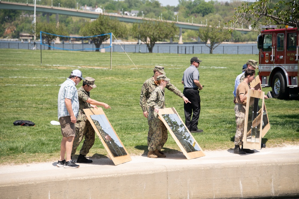 USNA MIDSHIPMEN CONDUCT ARCHIMEDES SOLAR RAY TEST