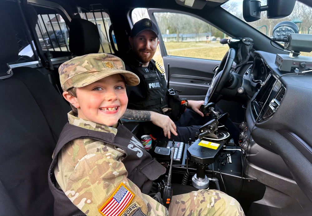 Fort Knox boy, cop connect over shared passion for emergency services