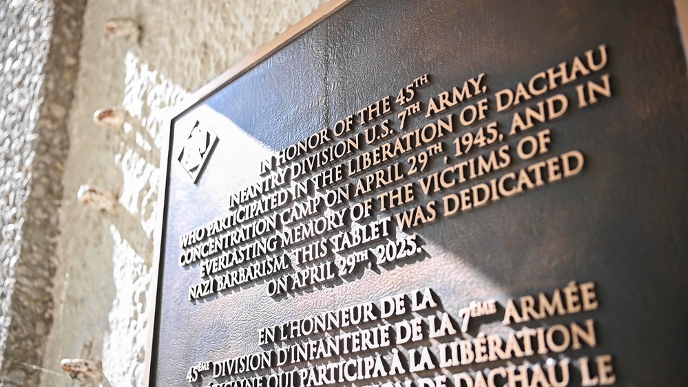 Dachau concentration camp unveils plaque honoring liberators of the 45th Infantry Division