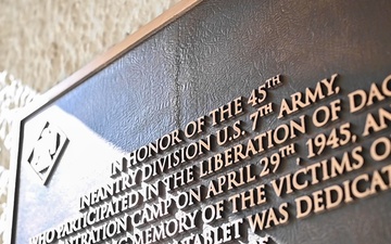 Dachau concentration camp unveils plaque honoring liberators of the 45th Infantry Division