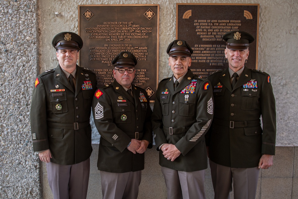 Dachau concentration camp unveils plaque honoring liberators of the 45th Infantry Division