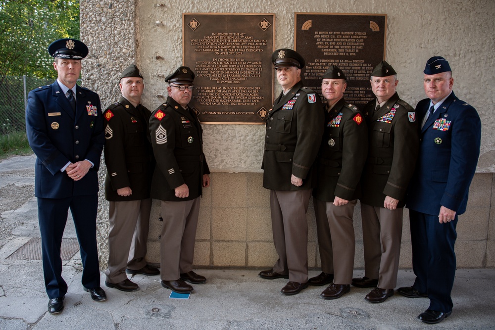 Dachau concentration camp unveils plaque honoring liberators of the 45th Infantry Division