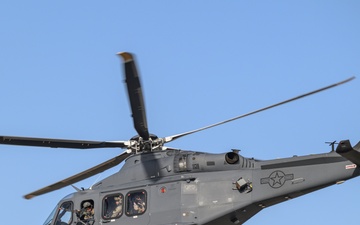 MH-139 Grey Wolf conducts flight training in Camp Guernsey, Wyoming