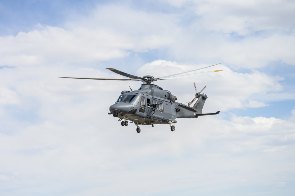 MH-139 Grey Wolf conducts flight training in Camp Guernsey, Wyoming