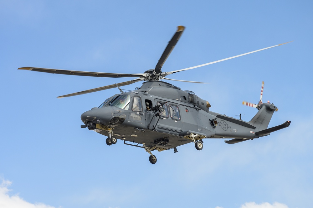 MH-139 Grey Wolf conducts flight training in Camp Guernsey, Wyoming