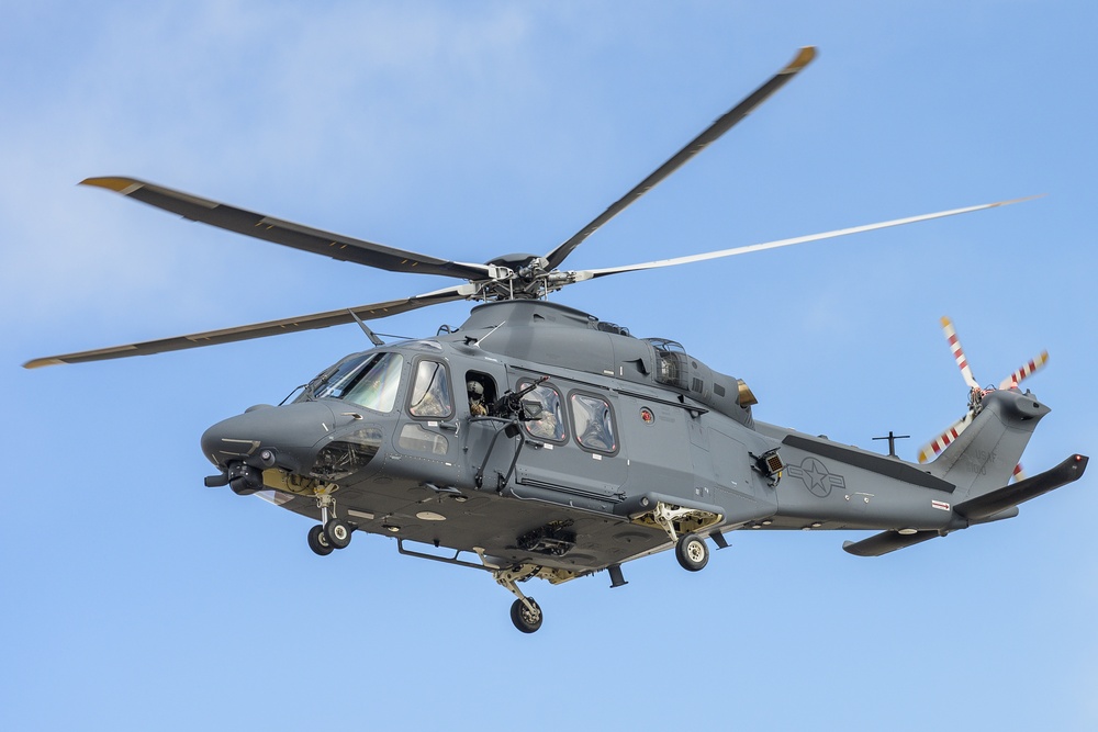 MH-139 Grey Wolf conducts flight training in Camp Guernsey, Wyoming