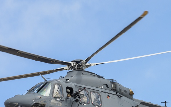 MH-139 Grey Wolf conducts flight training in Camp Guernsey, Wyoming