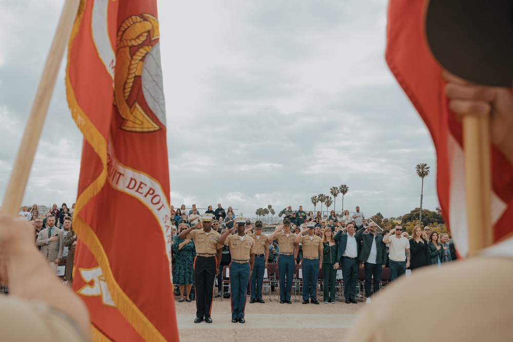 Morning Colors ceremony and Mike Company Graduation