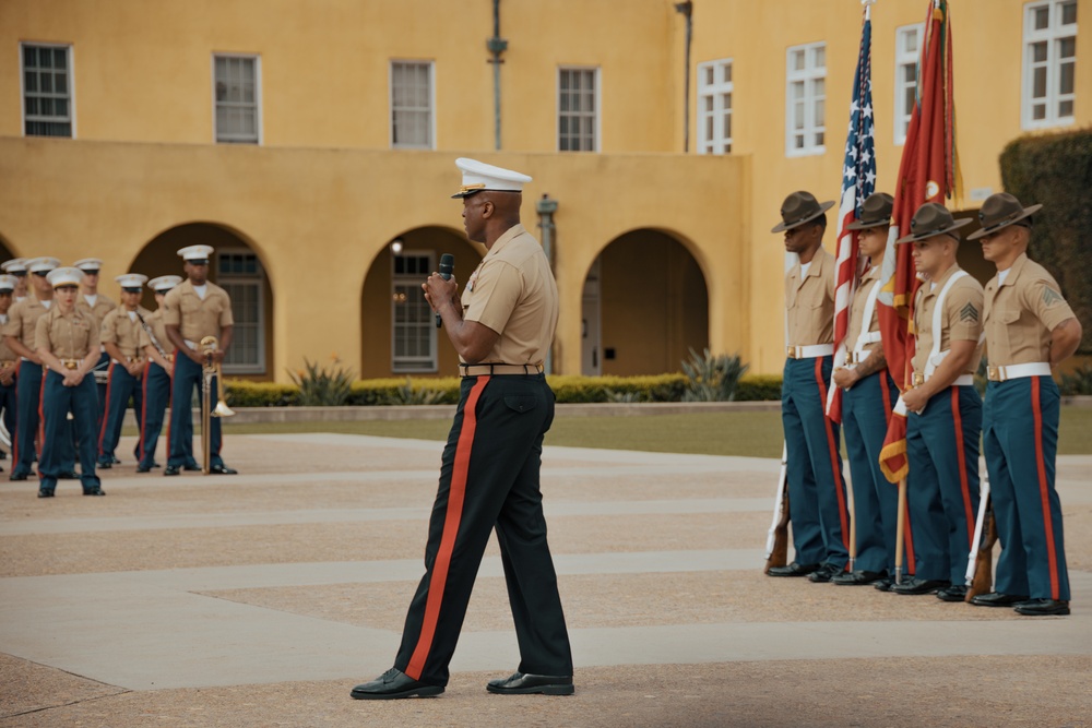 Morning Colors ceremony and Mike Company Graduation