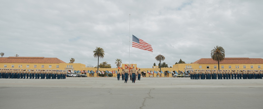 Morning Colors ceremony and Mike Company Graduation