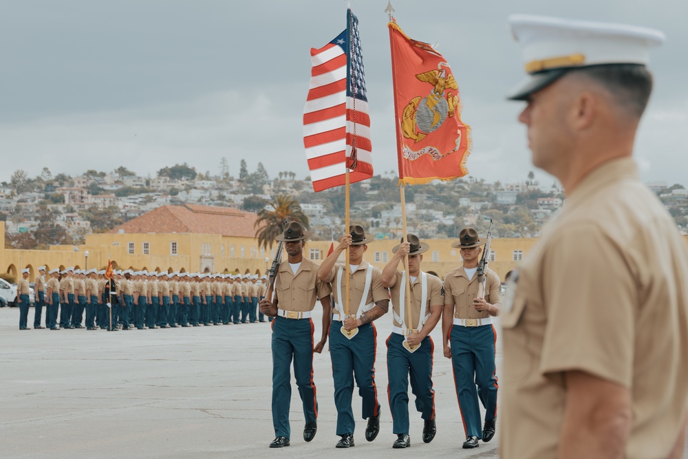 Morning Colors ceremony and Mike Company Graduation
