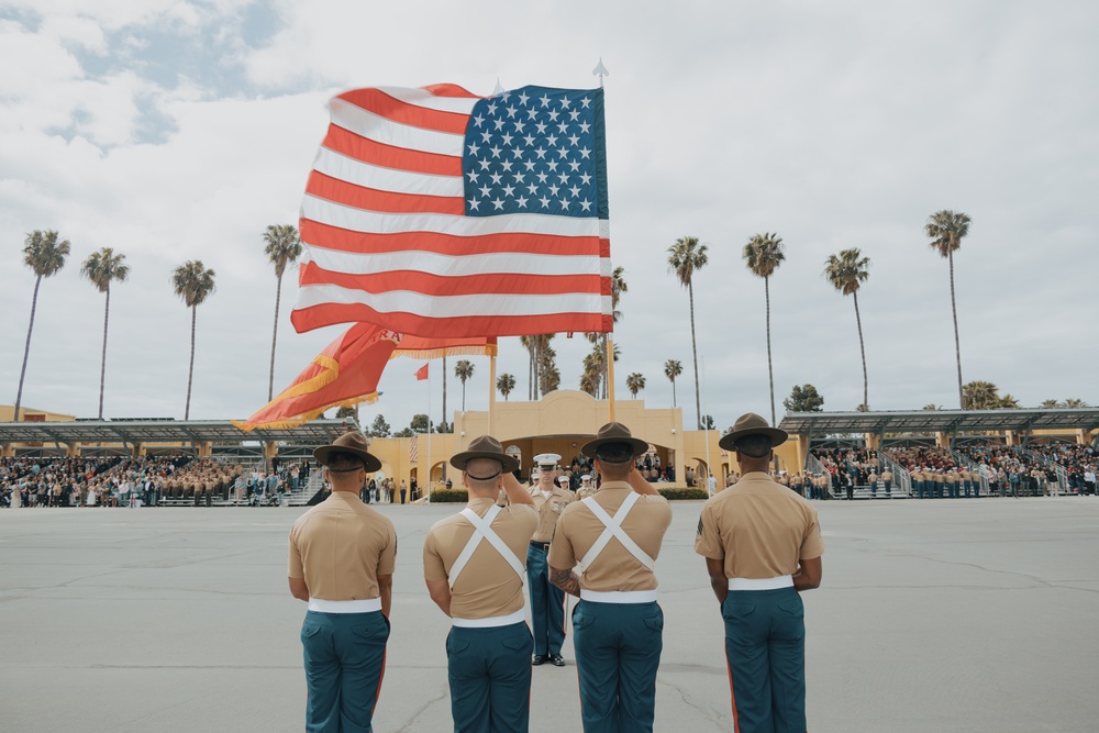 Morning Colors ceremony and Mike Company Graduation