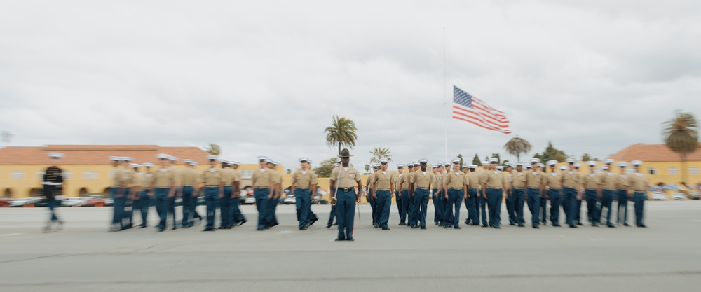 Morning Colors ceremony and Mike Company Graduation