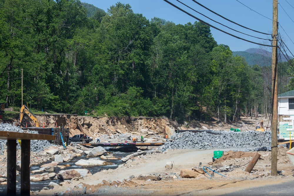 Hurricane Helene debris removal efforts at Chimney Rock