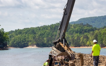 U.S. Army Corps of Engineers Hurricane Helene debris removal efforts at Lake Lure
