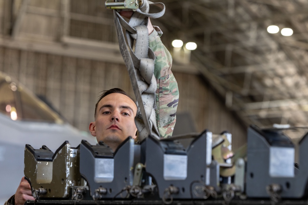 Teams compete in quarterly weapons load competition at Edwards