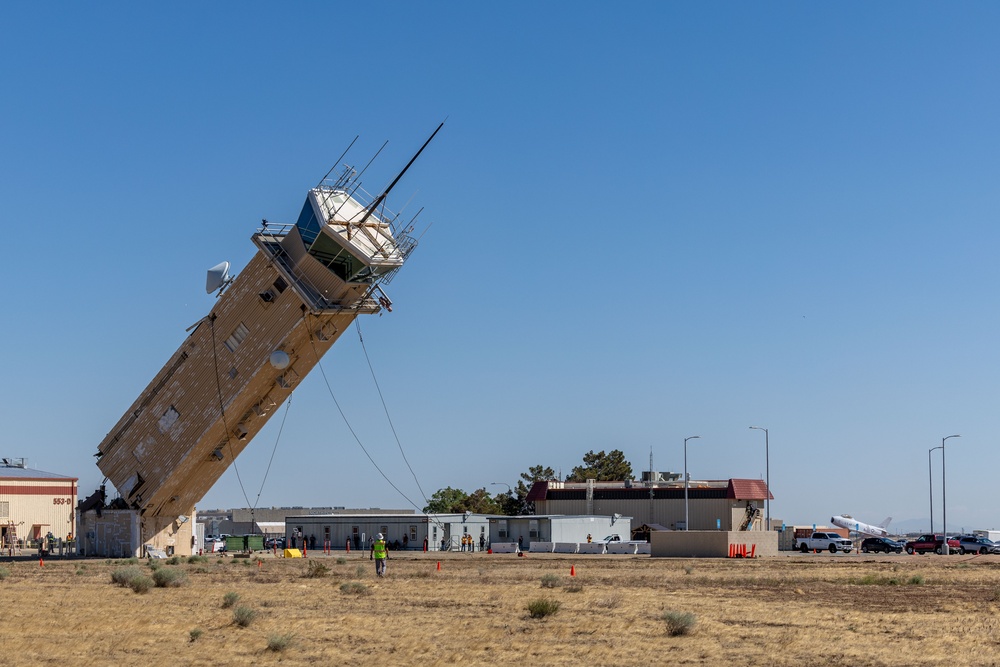 Former USAF Plant 42 Air Traffic Control Tower Removed